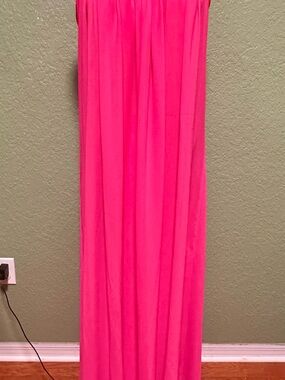 Nicole Miller Vibrant Pink Strapless Maxi
